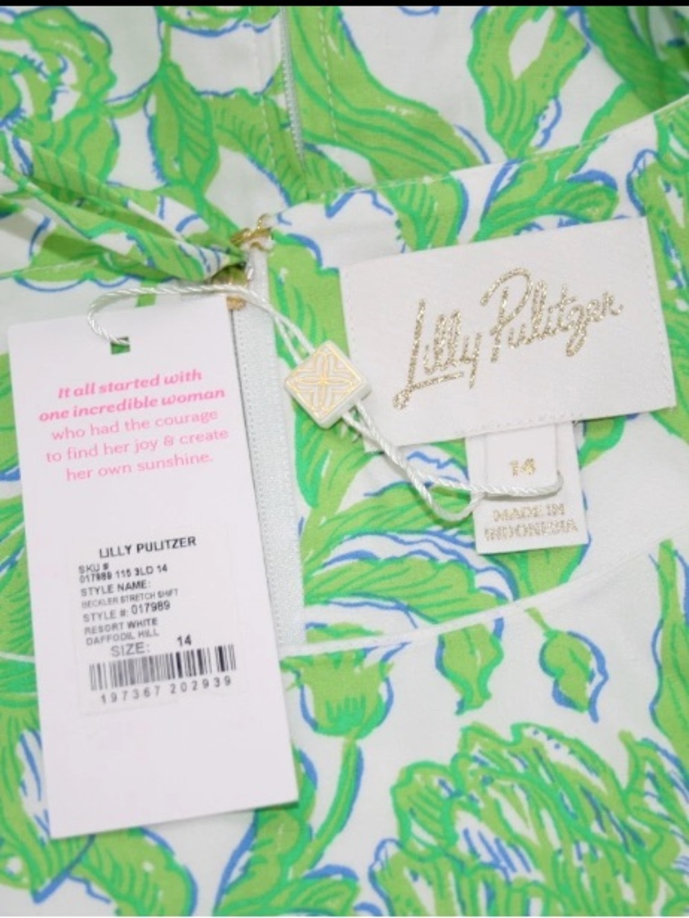 Lilly Pulitzer NWT Beckler Shift Dress Resprt White Daffodil Hill - Picture 10 of 11